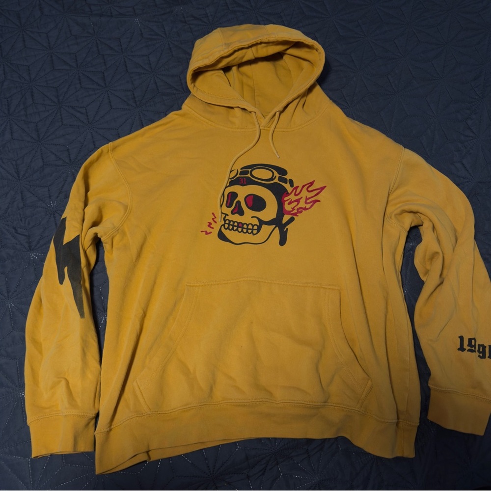 Scout Mustard Yellow Skull & Flame Hoodie